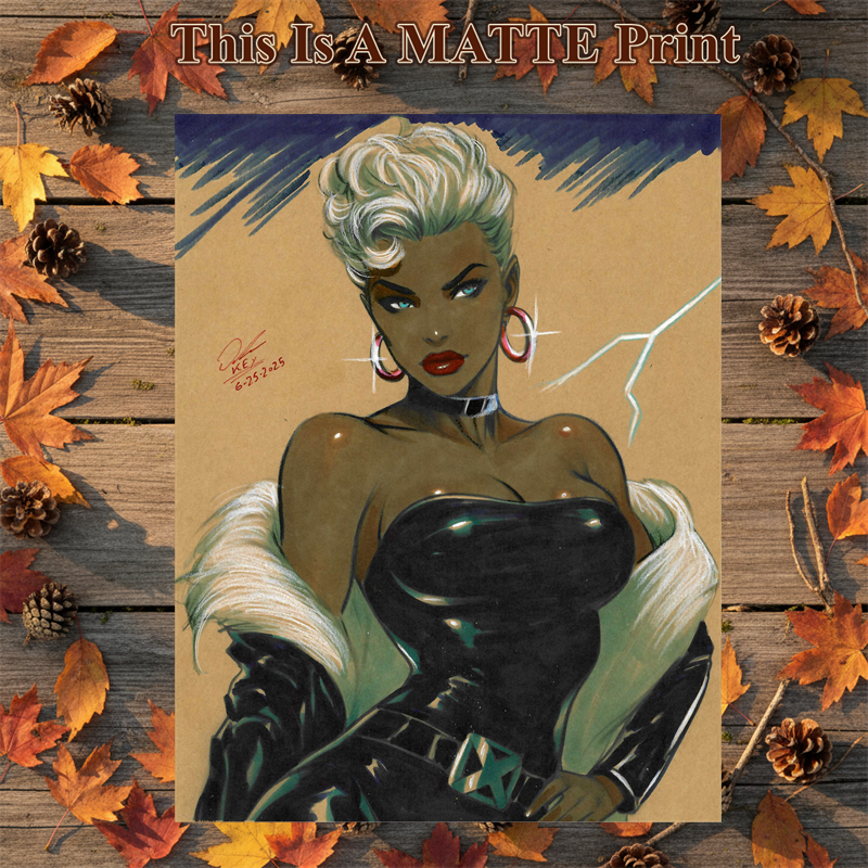 Storm Art Illustration Hard Signed 8.5x11in Fine Art PRINT