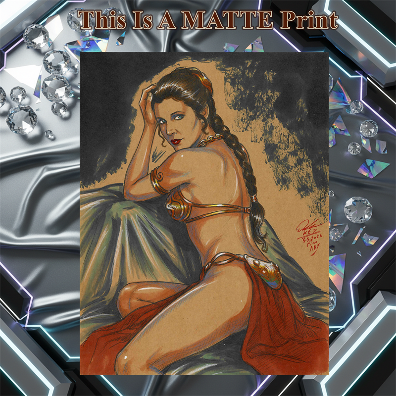 Princess Leia Art Illustration Hard Signed 8.5x11in Fine Art PRINT