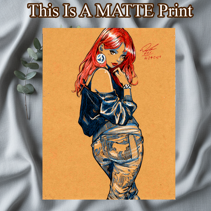 Mary Jane Art Illustration Hard Signed 8.5x11in Fine Art PRINT