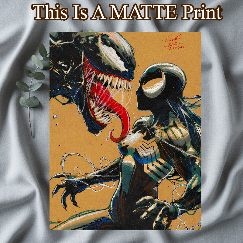 Venom Art Illustration Hard Signed 8.5x11in Fine Art PRINT