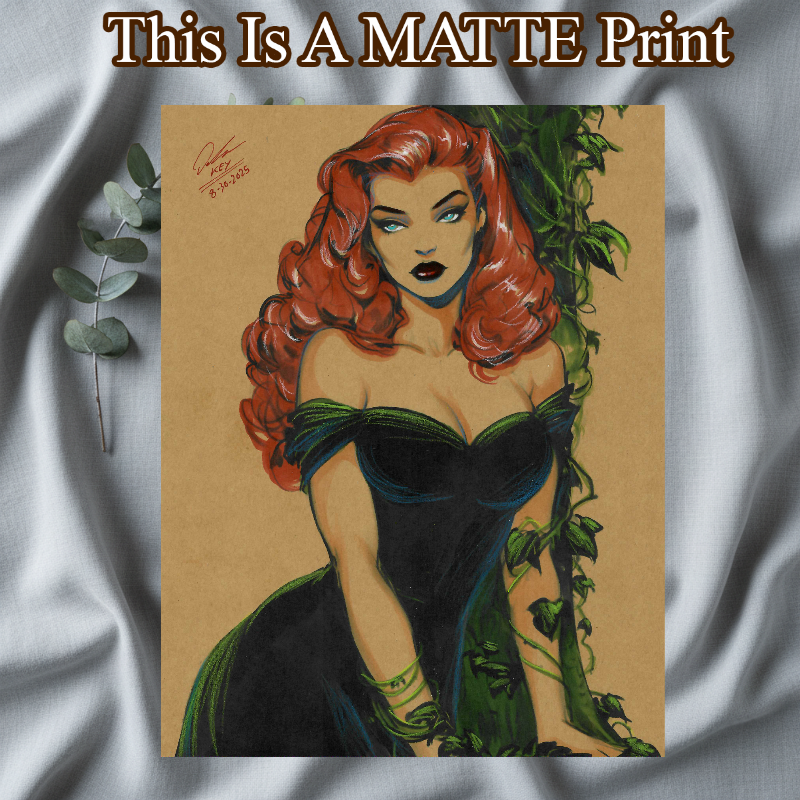 Poison Ivy Art Illustration Hard Signed 8.5x11in Fine Art PRINT
