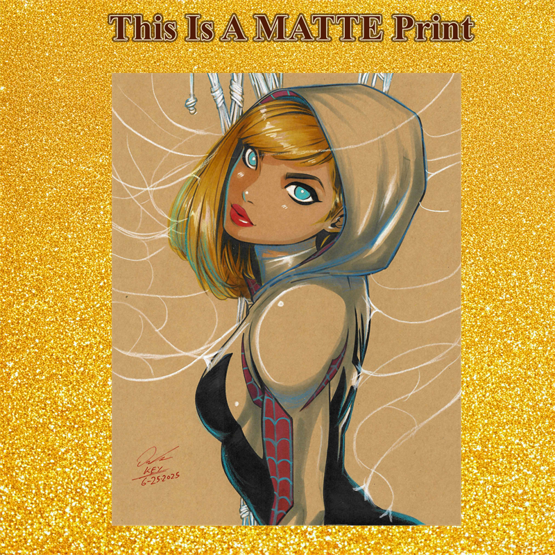 Gwen Stacy Art Illustration Hard Signed 8.5x11in Fine Art PRINT