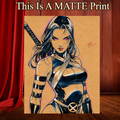Psylocke Art Illustration Hard Signed 8.5x11in Fine Art PRINT