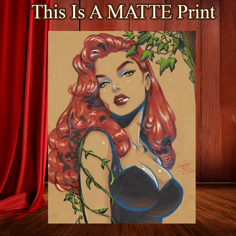 Poison Ivy Art Illustration Hard Signed 8.5x11in Fine Art PRINT