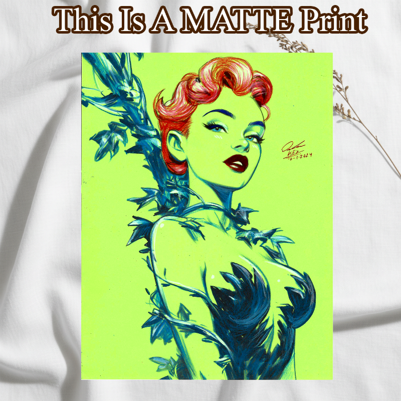 Poison Ivy Art Illustration Hard Signed 8.5x11in Fine Art PRINT