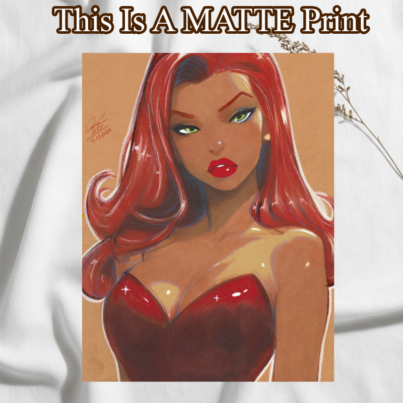 Jessica Rabbit Art Illustration Hard Signed 8.5x11in Fine Art PRINT