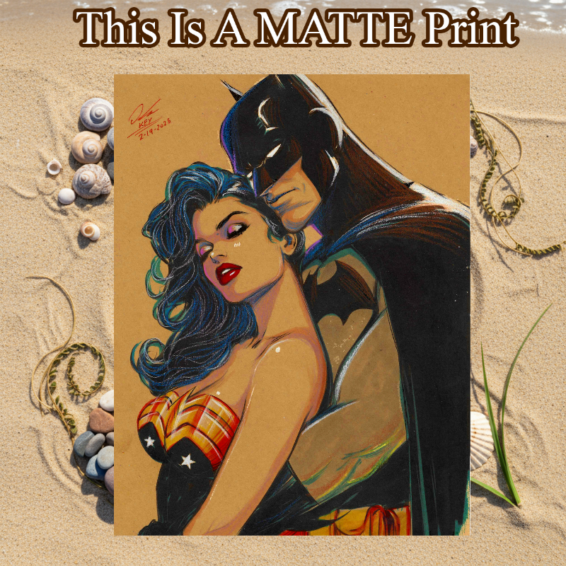Batman Art Illustration Hard Signed 8.5x11in Fine Art PRINT
