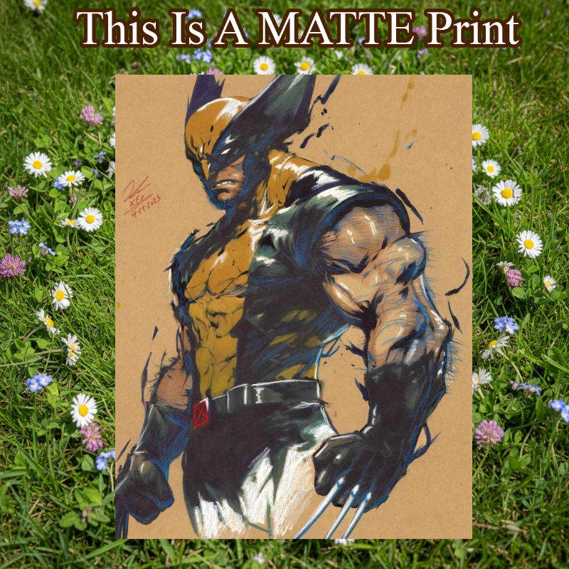 Wolverine Art Illustration Hard Signed 8.5x11in Fine Art PRINT