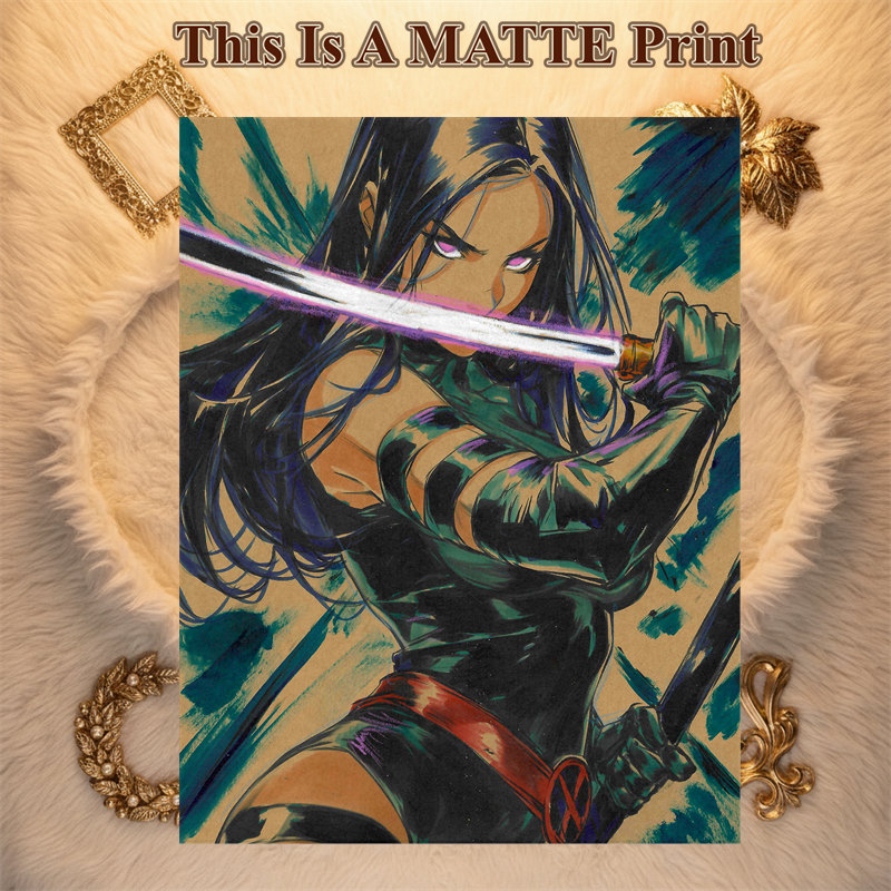 Psylocke Art Illustration Hard Signed 8.5x11in Fine Art PRINT