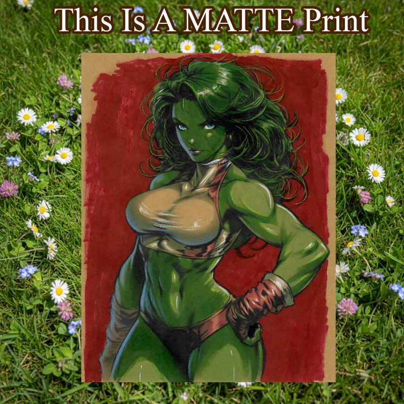 She Hulk Art Illustration Hard Signed 8.5x11in Fine Art PRINT