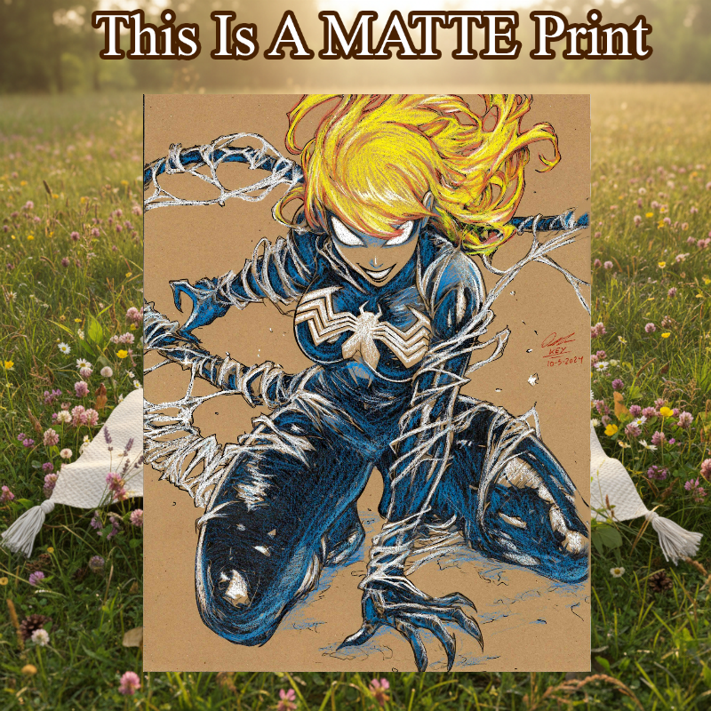 Gwen X Venom Art Illustration Hard Signed 8.5x11in Fine Art PRINT