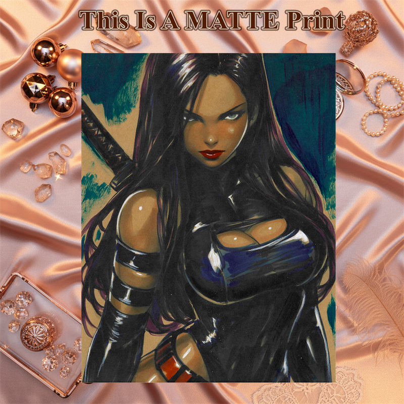 Psylocke Art Illustration Hard Signed 8.5x11in Fine Art PRINT