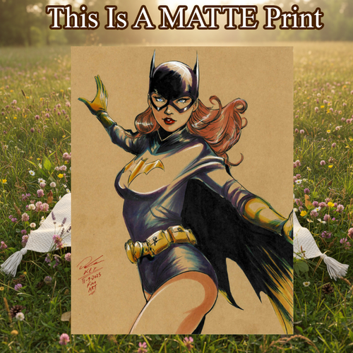 Batgirl Art Illustration Hard Signed 8.5x11in Fine Art PRINT