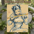 Chun Li Art Illustration Hard Signed 8.5x11in Fine Art PRINT