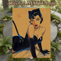 Catwoman Art Illustration Hard Signed 8.5x11in Fine Art PRINT