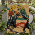 Harley Quinn Art Illustration Hard Signed 8.5x11in Fine Art PRINT