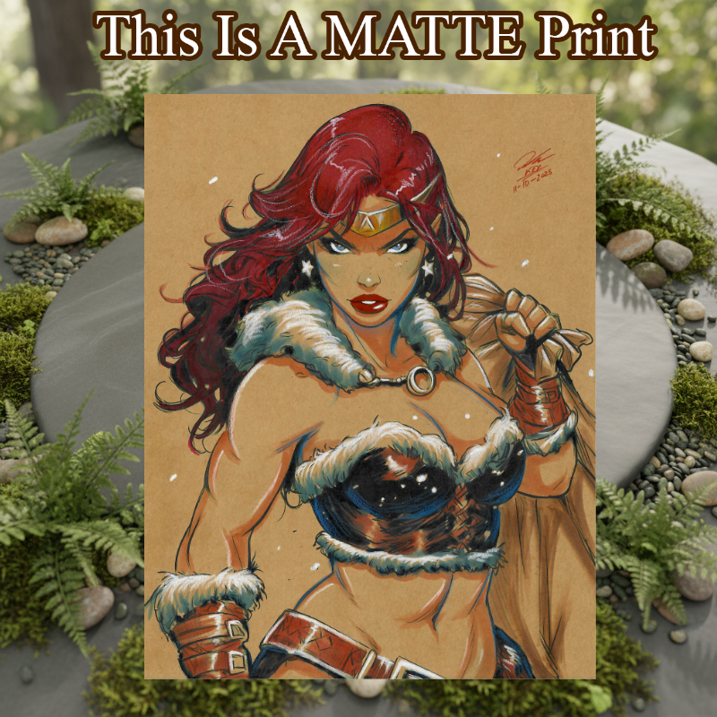 Red Sonja Art Illustration Hard Signed 8.5x11in Fine Art PRINT
