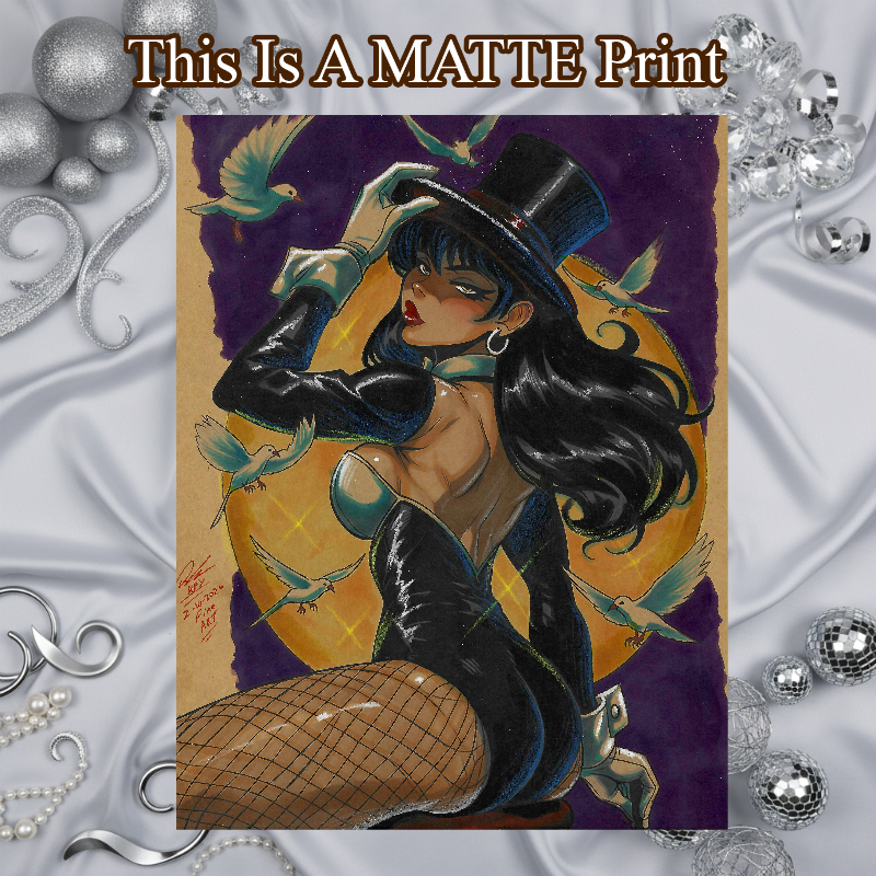 Zatanna Art Illustration Hard Signed 8.5x11in Fine Art PRINT