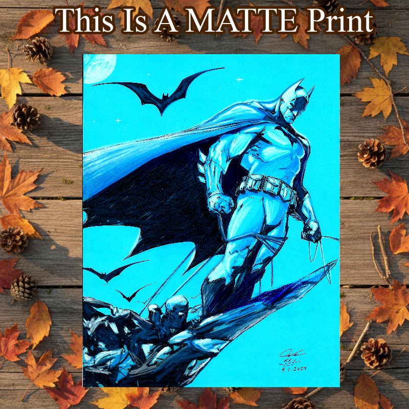 Batman Art Illustration Hard Signed 8.5x11in Fine Art PRINT
