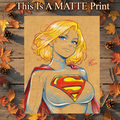 Supergirl Art Illustration Hard Signed 8.5x11in Fine Art PRINT