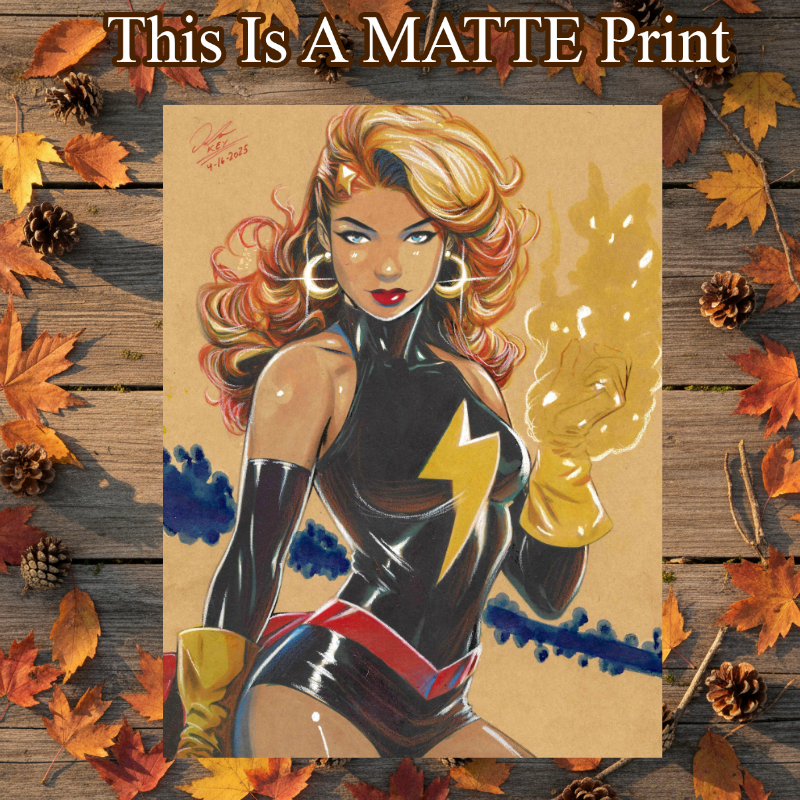 Ms Marvel Art Illustration Hard Signed 8.5x11in Fine Art PRINT