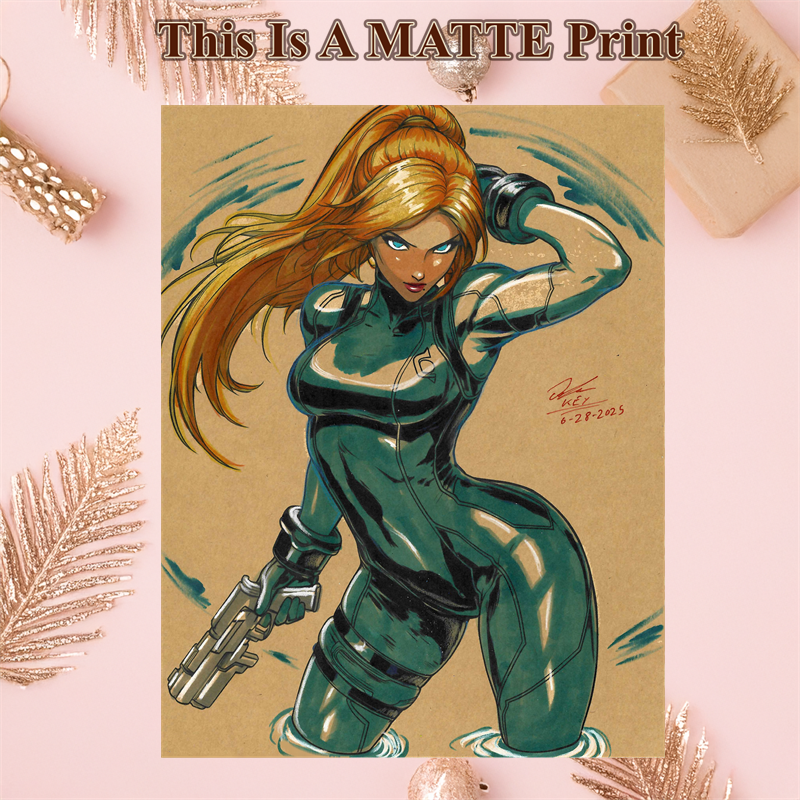 Samus Art Illustration Hard Signed 8.5x11in Fine Art PRINT