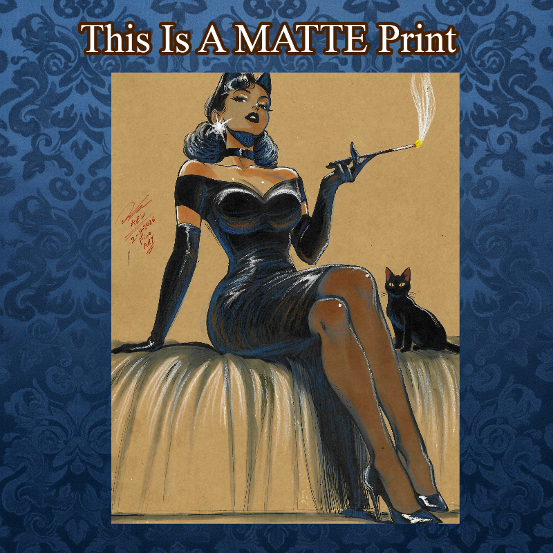 Catwoman Art Illustration Hard Signed 8.5x11in Fine Art PRINT
