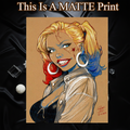 Harley Quinn Art Illustration Hard Signed 8.5x11in Fine Art PRINT