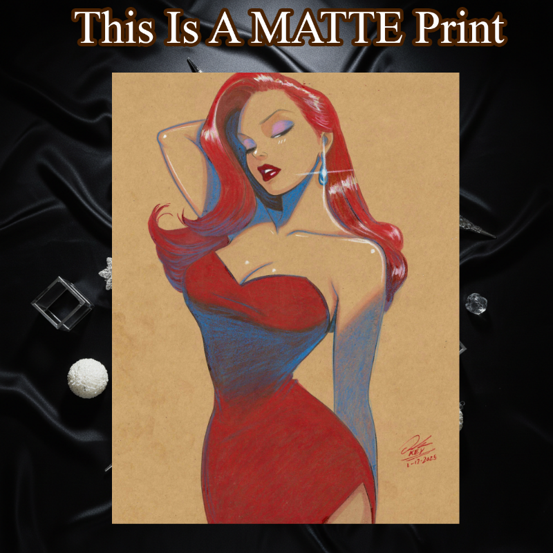 Jessica Rabbit Art Illustration Hard Signed 8.5x11in Fine Art PRINT