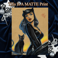 Catwoman Art Illustration Hard Signed 8.5x11in Fine Art PRINT