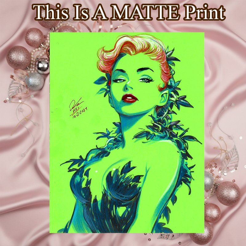 Poison Ivy Art Illustration Hard Signed 8.5x11in Fine Art PRINT