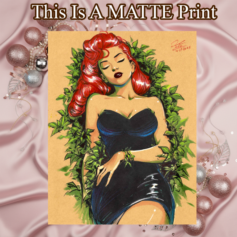 Poison Ivy Art Illustration Hard Signed 8.5x11in Fine Art PRINT