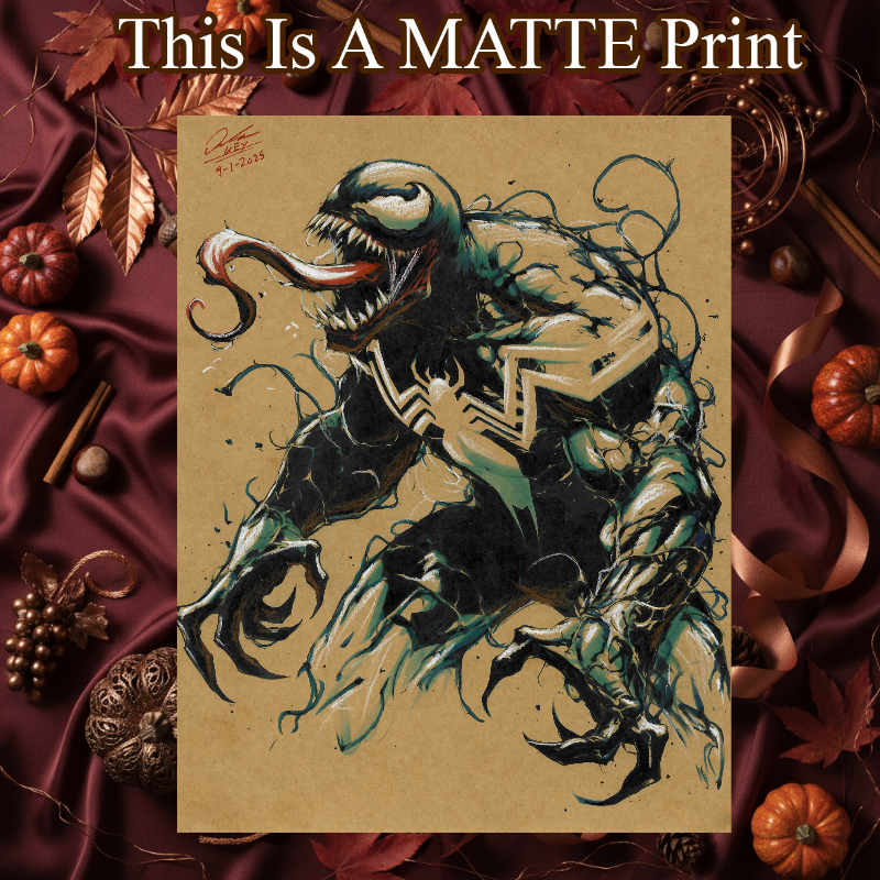 Venom Art Illustration Hard Signed 8.5x11in Fine Art PRINT