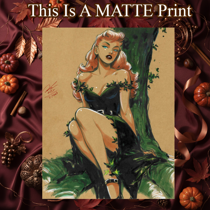 Poison Ivy Art Illustration Hard Signed 8.5x11in Fine Art PRINT