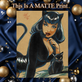 Catwoman Art Illustration Hard Signed 8.5x11in Fine Art PRINT