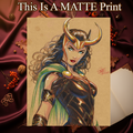 Lady Loki Art Illustration Hard Signed 8.5x11in Fine Art PRINT