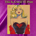 Supergirl Art Illustration Hard Signed 8.5x11in Fine Art PRINT