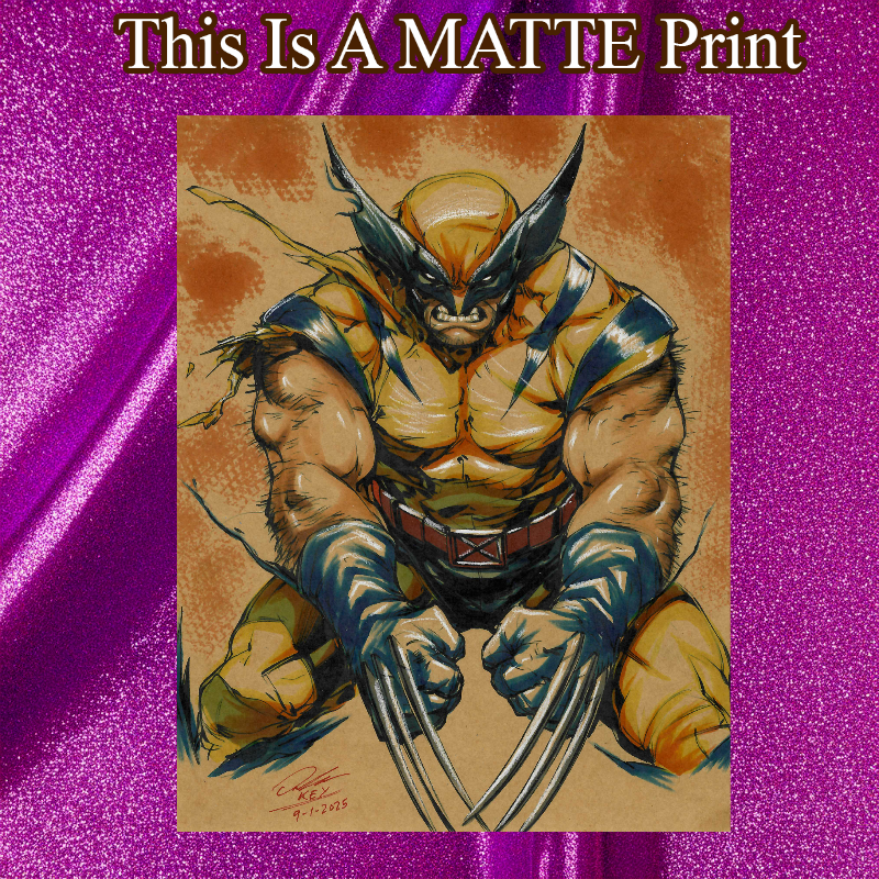 Wolverine Art Illustration Hard Signed 8.5x11in Fine Art PRINT