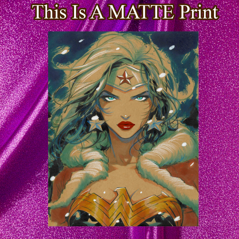 Wonder Woman Art Illustration Hard Signed 8.5x11in Fine Art PRINT