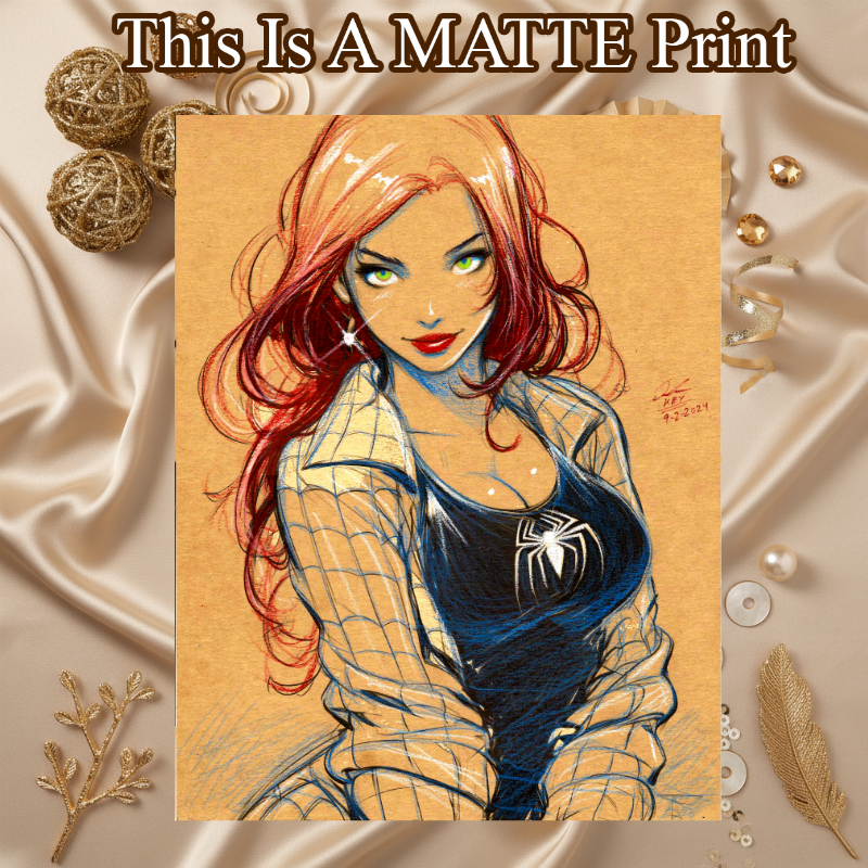 Mary Jane Art Illustration Hard Signed 8.5x11in Fine Art PRINT