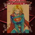 Supergirl Art Illustration Hard Signed 8.5x11in Fine Art PRINT