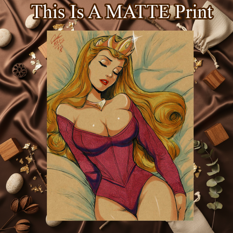 Sleeping Beauty Art Illustration Hard Signed 8.5x11in Fine Art PRINT