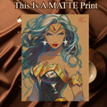 Wonder Woman Art Illustration Hard Signed 8.5x11in Fine Art PRINT
