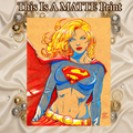 Supergirl Art Illustration Hard Signed 8.5x11in Fine Art PRINT