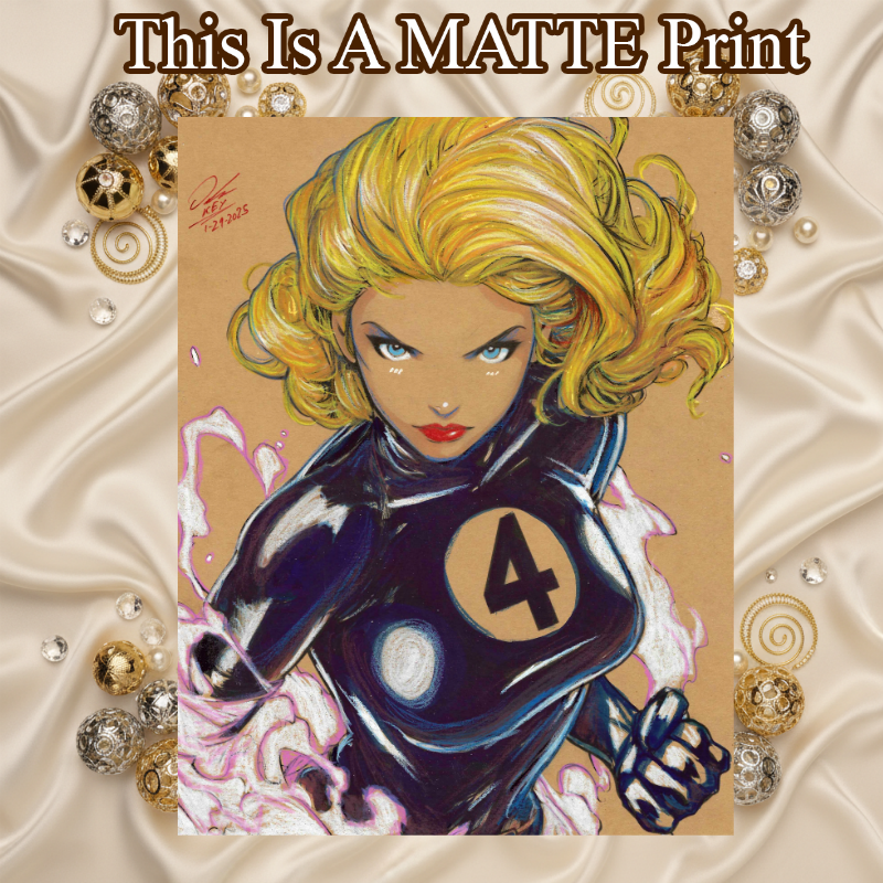 Sue Storm Art Illustration Hard Signed 8.5x11in Fine Art PRINT