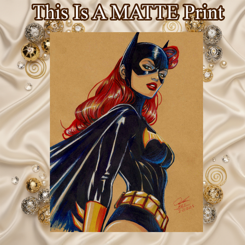 Batgirl Art Illustration Hard Signed 8.5x11in Fine Art PRINT