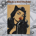 Catwoman Art Illustration Hard Signed 8.5x11in Fine Art PRINT