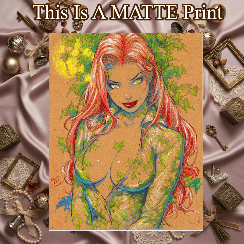 Poison Ivy Art Illustration Hard Signed 8.5x11in Fine Art PRINT
