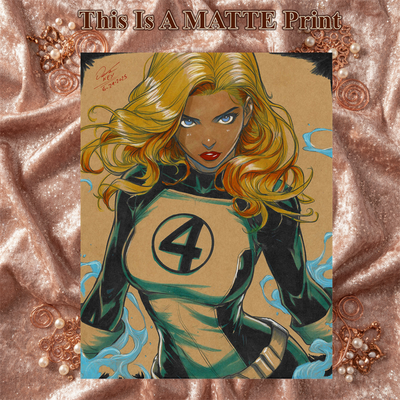Sue Storm Art Illustration Hard Signed 8.5x11in Fine Art PRINT