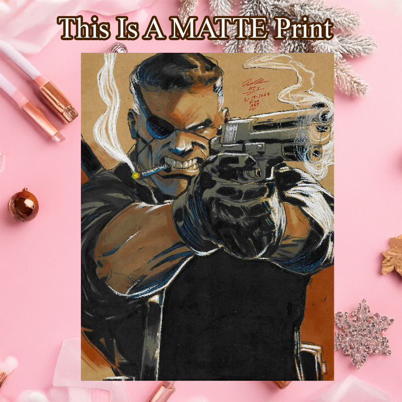 Nick Fury Art Illustration Hard Signed 8.5x11in Fine Art PRINT
